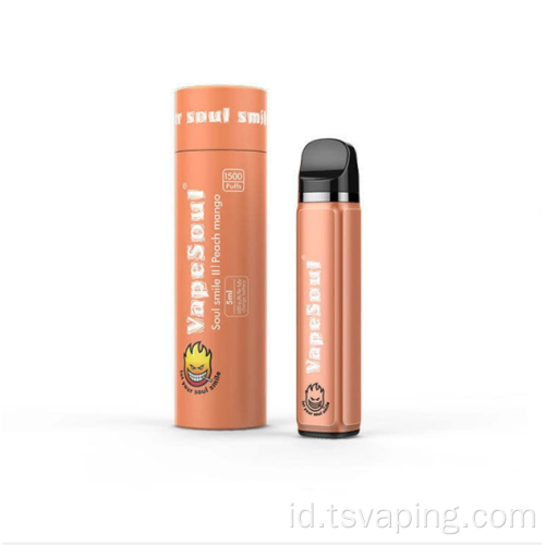 Vapesoul 5ml1500 puff 600mAh jiwa sekali pakai e-rokok